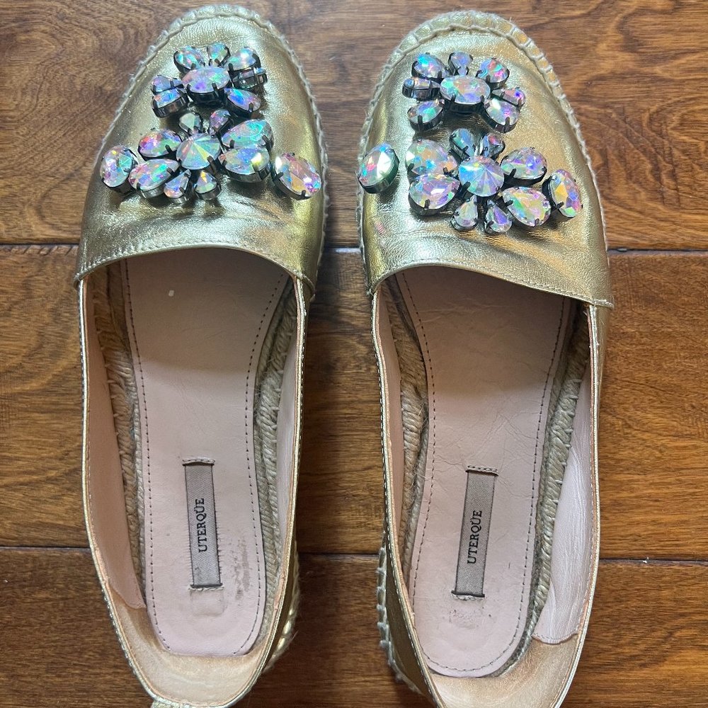 UTERQUE Rhinestone Espadrille